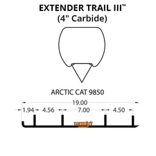 Woodys Extender Trail III Flat-Top Carbide Runners for 1999-2006 Arctic Cat Z