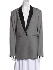 Rag And Bone Wool   Grey Blazer With Black Co...