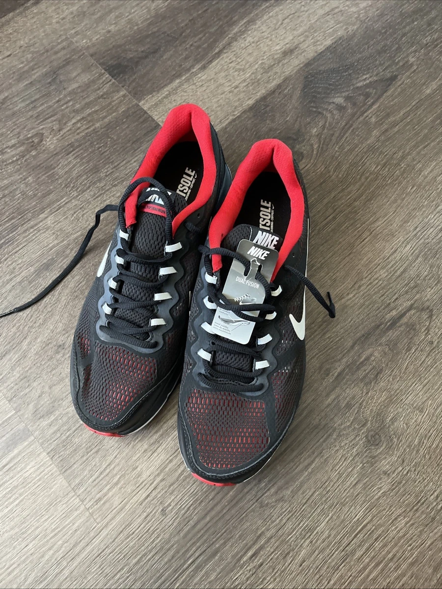 Nike Dual Fusion Run 3 Shoes Mens Size 11.5 Black Running Sneakers 599541-002 Nike Dual Fusion Run 2 Road Running Shoes Black Sneakers  main image 2