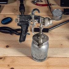 Vintage Binks Model 7 Paint Spray Gun With Can 36sd Nozzle Made In Usa