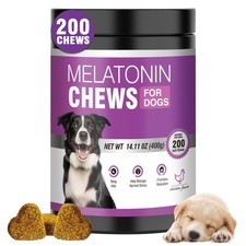 Calming Melatonin for Dogs, 200 Pet Chews Calming Treats for Sleep Aid Sleepi...