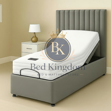 Panel Design Electric Adjustable Beds Mobility Velvet + Memory Foam Mattress