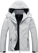 Womens Waterproof Rain Jacket Lightweight Hooded Hiking Windbreaker