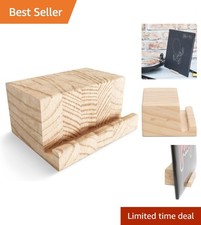 Elegant Vinyl Record Stand - Natural Pine Wood Holder for Your Favorite Album