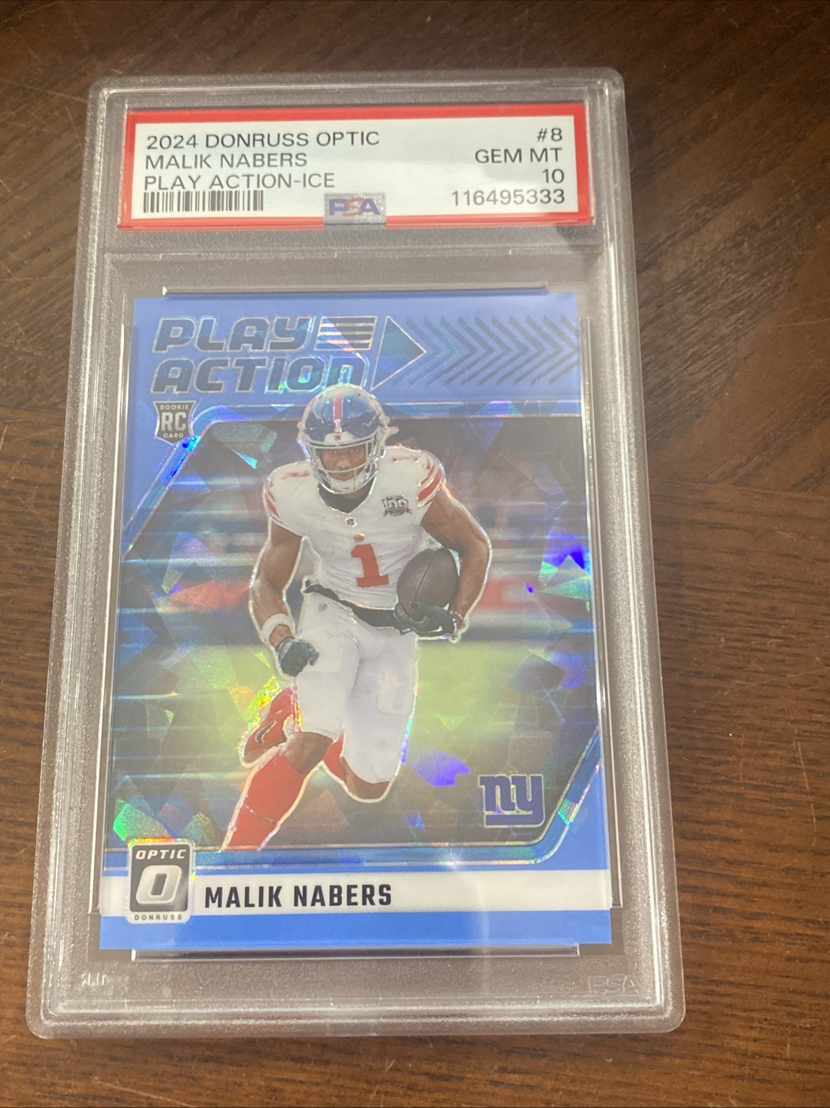 Malik Nabers Panini Donruss Optic Play Action #8 Ice