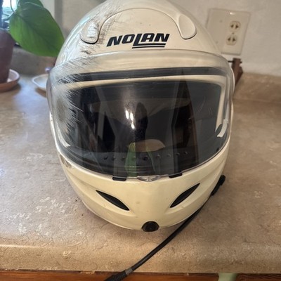 Vintage Nolan Modular Motorcycle Helmet Large White with Liner Made In Italy