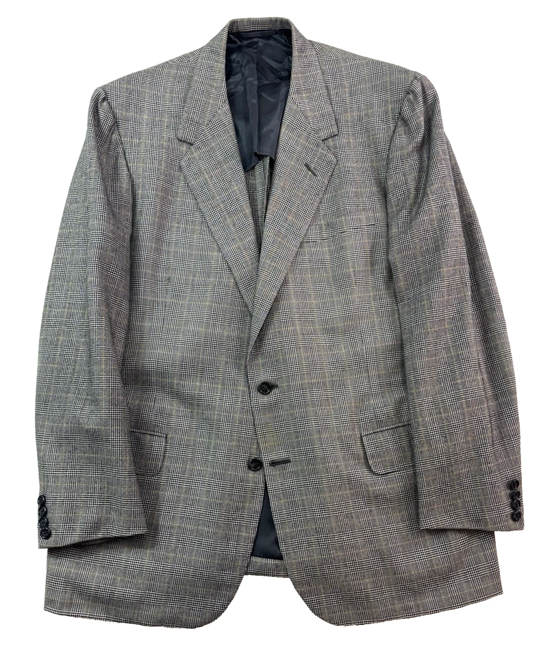 De colección Oxxford Clothes 46T 46L 40x32 2 piezas Pantalón Traje Glen Cuadros Franela Lana de Estambre Foto 2 de 4