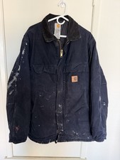 Carhartt C26 MDT Midnight Navy Blue Corduroy Collar Jacket Men s Size XL READ