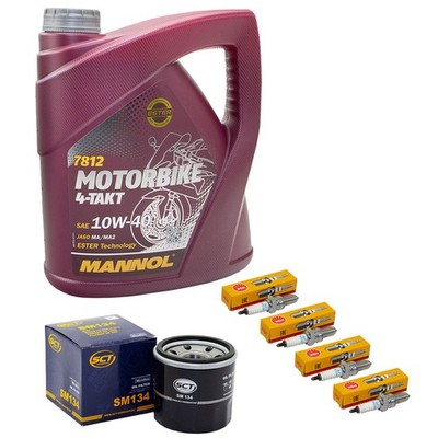 Öl 4L Set für Kawasaki ZX-7R Ninja ZX750 1996-2002 Inspektion Ölfilter Zündkerze