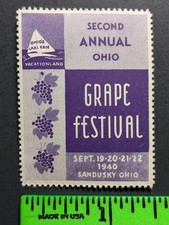 Vintage 1940 Sandusky Ohio Grape Festival Pos...