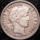 1893 S Barber Dime - Choice Very Fine - 90% Silver 10C