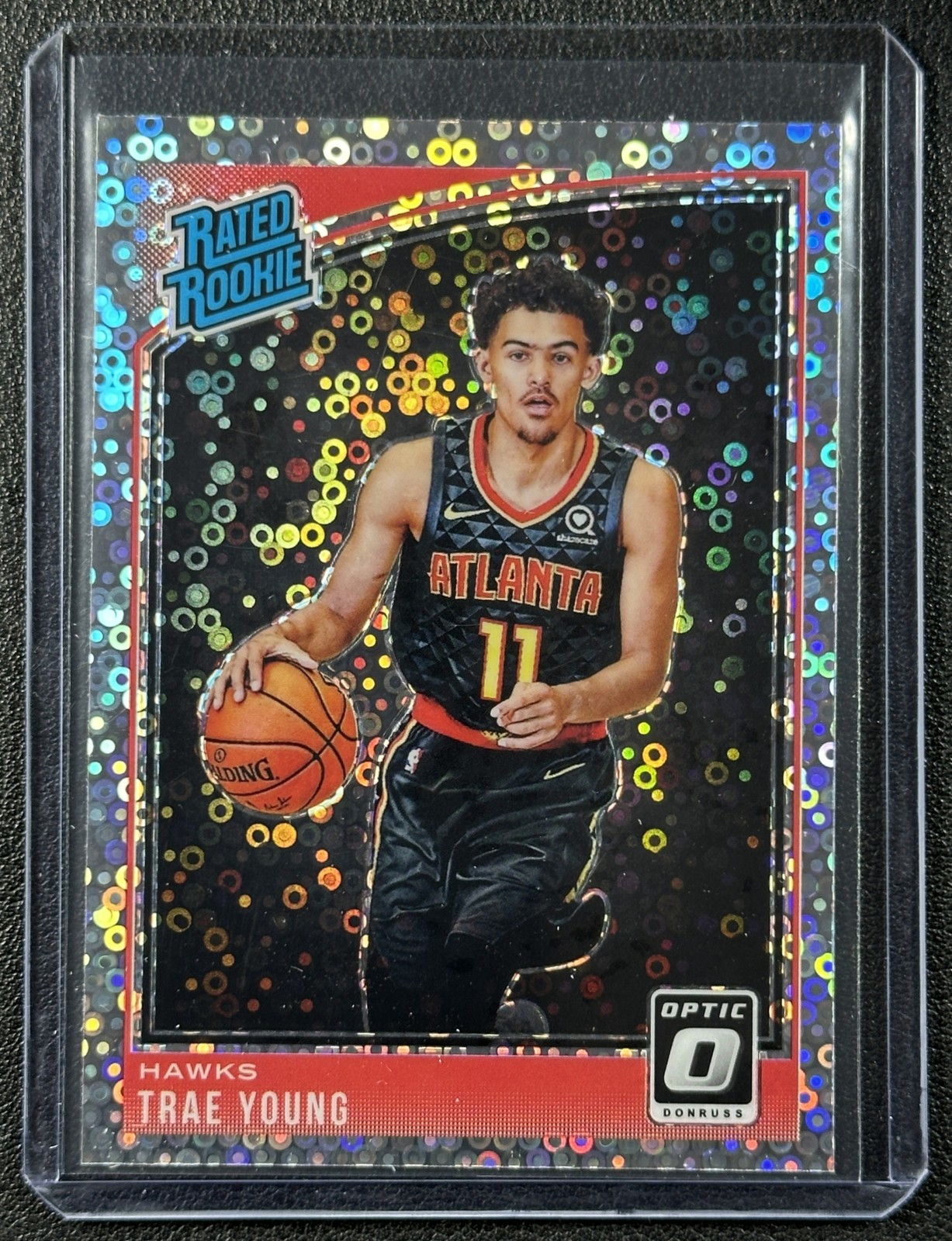 TRAE YOUNG 2018-19 PANINI DONRUSS OPTIC #198 FAST BREAK HOLO RC HAWKS