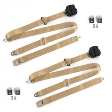 Ford Fairlane 1962 - 1965 Standard 3pt Tan Seat Kit Wbrackets-2 Belts