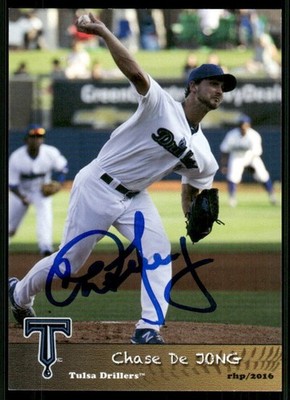 2016 Tulsa Drillers CHASE DE JONG DEJONG Signed Card autograph auto DODGERS