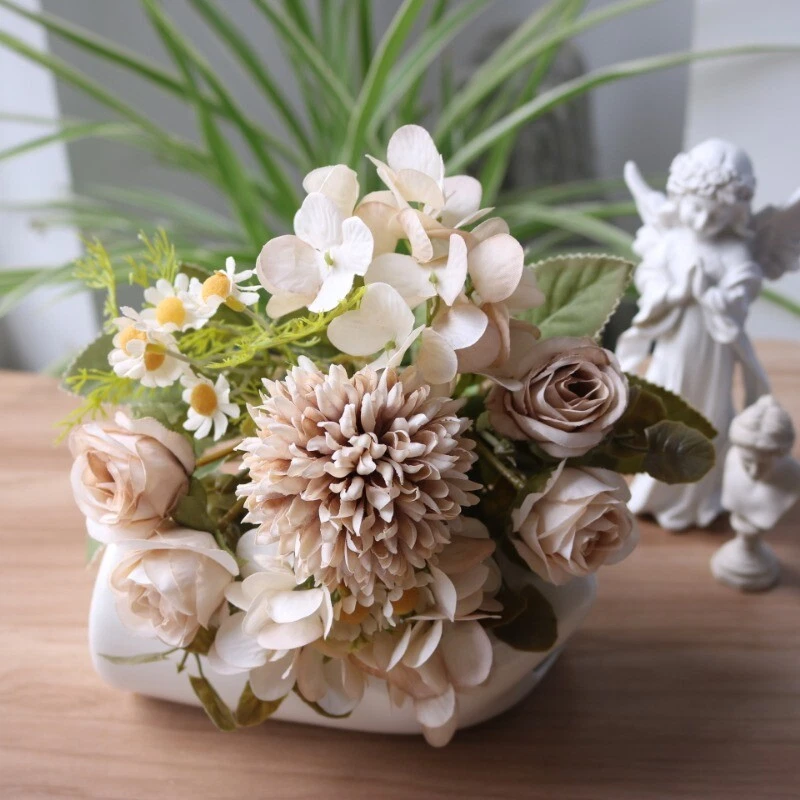 Rose Hydrangea Chamomile Artificial Flower Home Party Decor Photography Props - Image 2 of 4