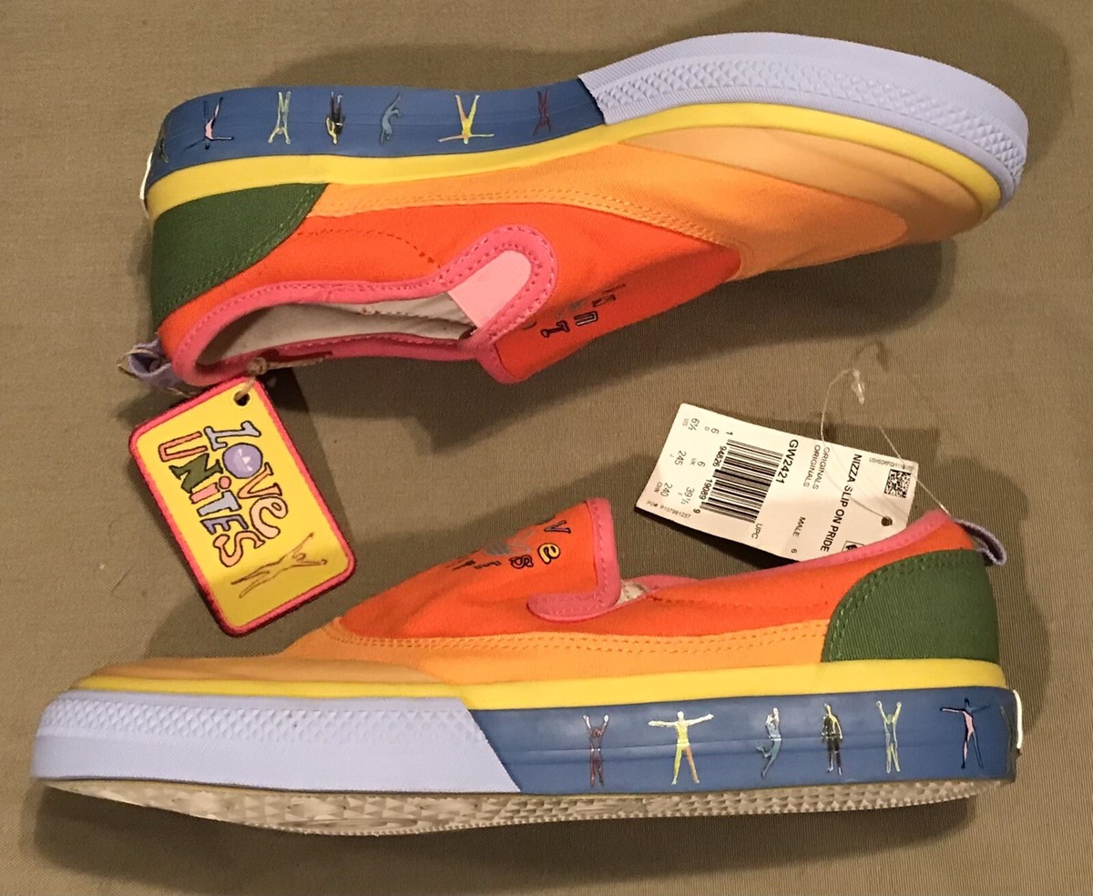 Adidas Rainbow Pride Colorful Colorblock Love Unites Nizza Slip On Mens Sneakers Adidas Originalls Nizza Slip Ons Pride Mens | Mercari main image 3