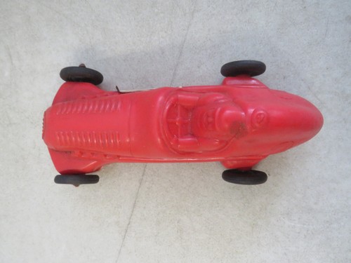VINTAGE 1950-60 IRWIN TOY "UNBREAKABLE" RED RACE CAR #2 6.5" PLASTIC - Picture 5 of 6