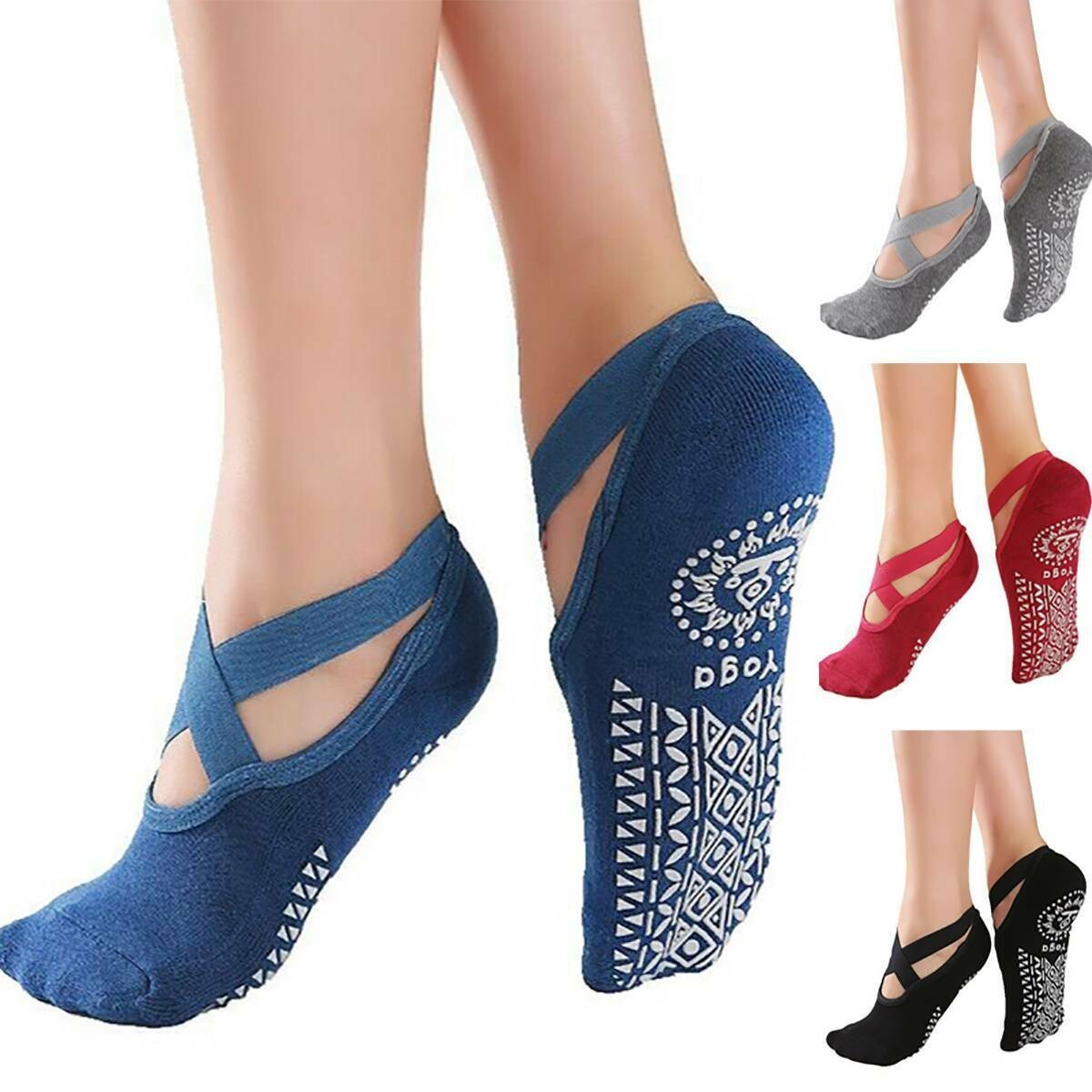 Calcetines Yoga Entrenamiento Antideslizante Ballet Danza Fitness Reb