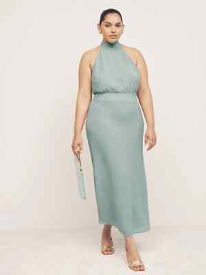 REFORMATION Mint Green Lizbeth Halter Open Back Tie Blouson Midi Maxi Dress 12 L | eBay REFORMATION Mint Green Lizbeth Halter Open Back Tie Blouson Midi Maxi Dress 12 L | eBay