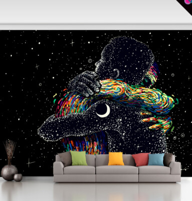 3D Star Moon Person 22241NA Wallpaper Wall Murals Removable Wallpaper Fay