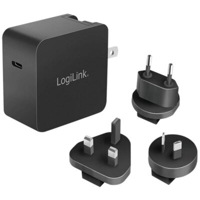 LogiLink PA0302 USB Fast Charging Plug Travel Adapter US/AU/UK/EU