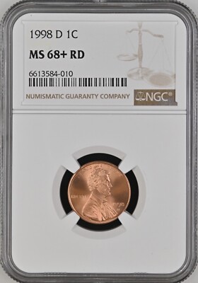 1998-D 1C RD Lincoln Memorial One Cent NGC MS68+RD 6613584-010 | eBay
