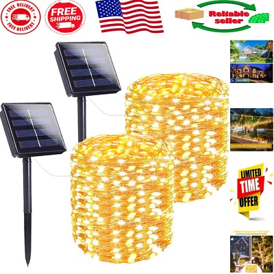 Versatile 144FT Solar String Lights for Outdoors - 8 Lighting Modes & Memory