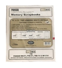 Pioneer Photo Albums RW85 8.5" x 11" White Top Loading Scrapbook Refill Pages