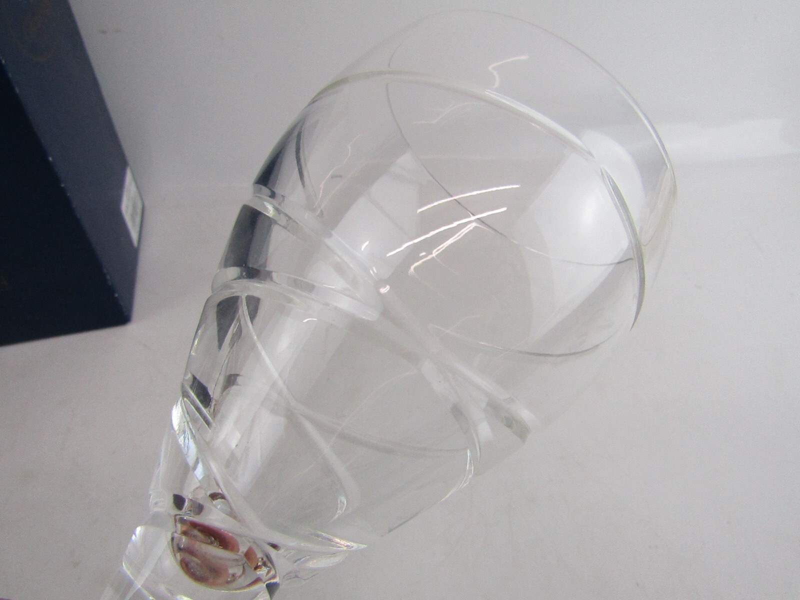 Gleneagles Hand Cut Lead Crystal Wine Glass Leaf Decoration And Another