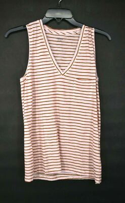 メイドウェル Madewell ウィスパー Cotton V-Neck Tank in Stripe レディース シャツ トップス Faded Sea Madewell Womens Whisper Cotton Stripe V Neck Tank Top