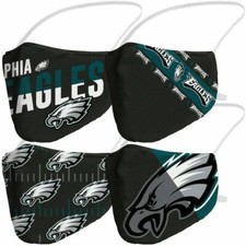 New Philadelphia Eagles Fanatics Branded Adult Variety Face Mask Covering 4-Pack
