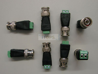 8 x Baluns Balun mit Schraubklemme für AV+ AV-  BNC Stecker für Zweidrahtleitung
