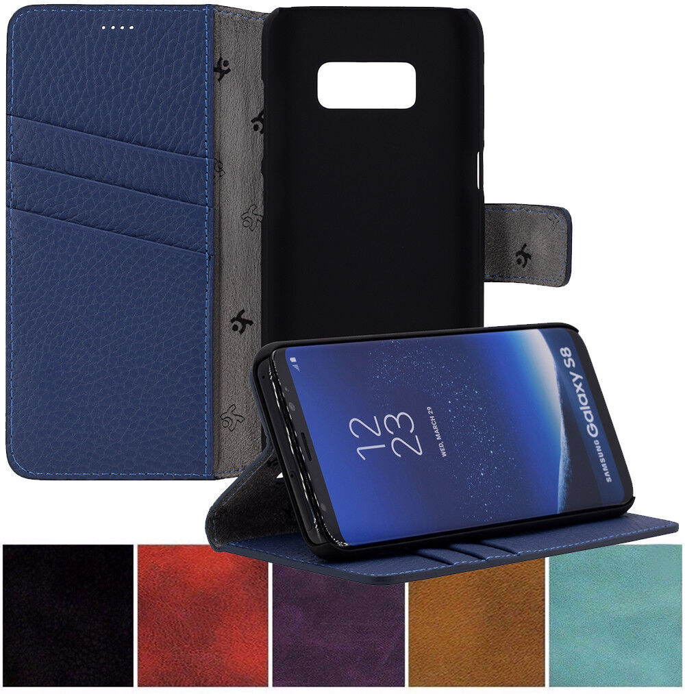 Exclusive Klapp Tasche Handytasche Echt Lederhülle Cover für