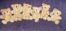 NEW 6 PC BROWN PLUSH TEDDY BEAR 5" NMOVABLE NECK ARM  LEGS