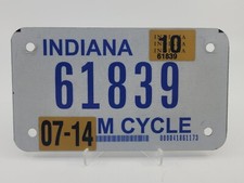 Indiana 2010 State Issued Motorcycle License Plate 61839 Expired Decoration