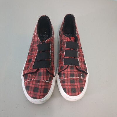 Blowfish Slip On Red and Black Buffalo Check Sneakers