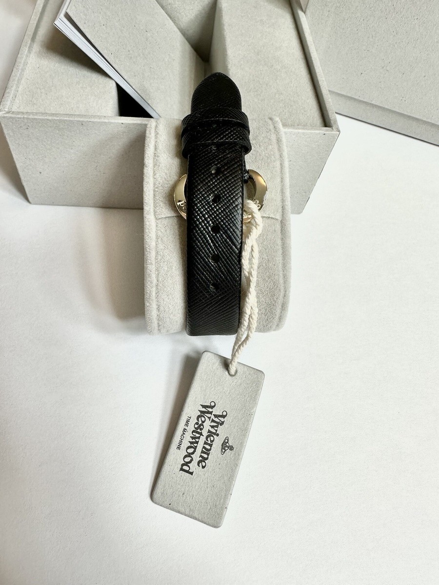 Vivienne Westwood Orb Heart Gold & Black Leather Ladies