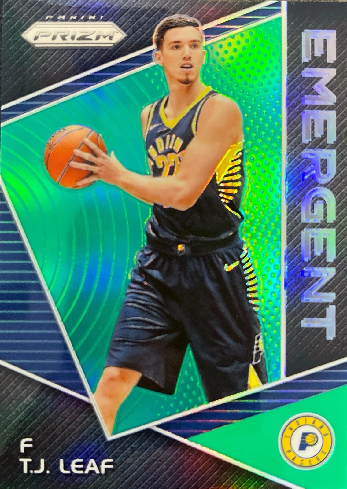 TJ Leaf Prizm 17-18 #EM-TJL Emergent Green Prizm Indiana Pacers | eBay
