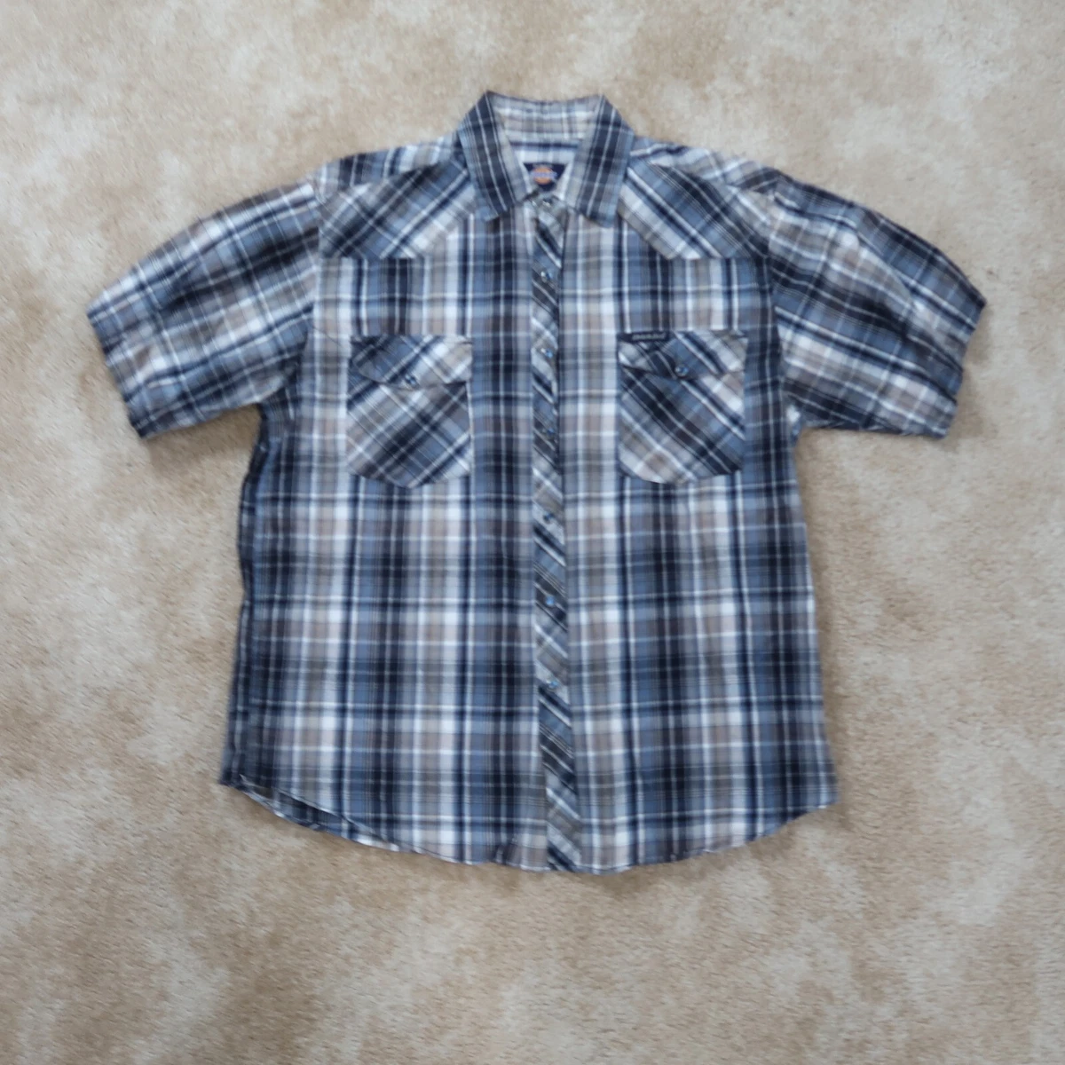 Short sleeve snap button shirts sale