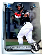 2022 Bowman Chrome Baseball 1st Prospect Card #BCP-8 Benyamin Bailey White Sox
