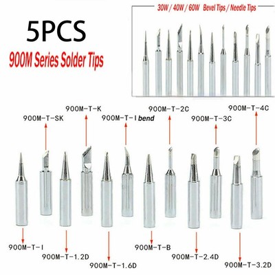 5pcs 900M-T Copper Soldering Iron Tips Lead-Free Welding Solder High Quality New