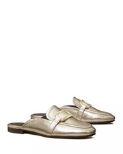  330 TORY BURCH GEORGIA MULE GOLD BLACKLESS LOAFER FLAT 9.5 DB11 