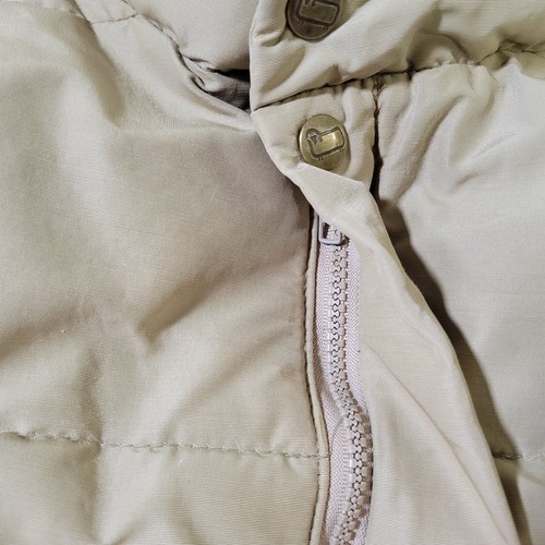 Vintage Woolrich Down Vest Mens XL Beige Distressed Puffer Made In USA Cowboy - Picture 9 of 13
