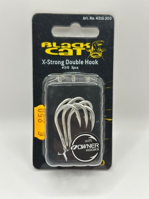 Black Cat X-Strong Double Hook Size 3/0 3Stück Haken