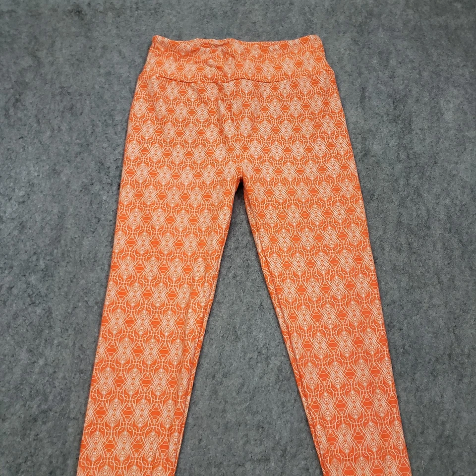 NUEVO Pantalones Lularoe Mujer Talla Única Naranja Leggings Elastizados Pull On Informales Damas Foto 4 de 4