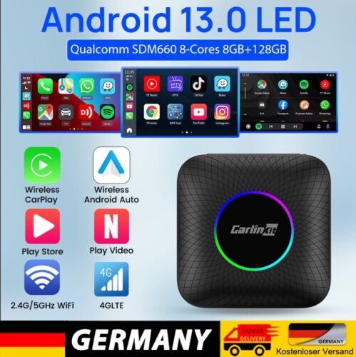 CarlinKit T-Box Android 13 Ai Box Wireless Carplay & Android Car 8G/128G New - Picture 1 of 13
