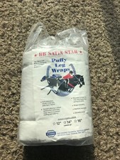 NEW 14&rdquo; BB SATIN STAR PUFFY WHITE HORSE LEG WRAPS