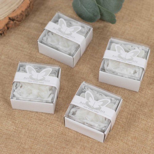 10 WHITE Butterfly Unscented SOAP Party Favors Gift Boxes Events Decorations - Picture 5 of 8