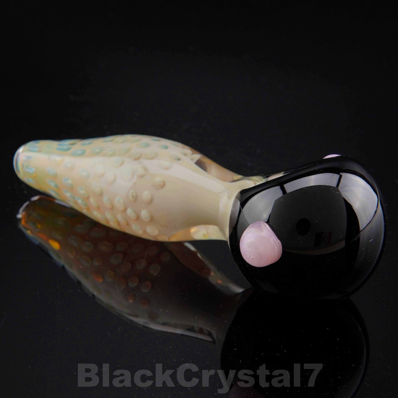 5.5 inch Handmade Thick Black Bowl Pearl Dots Tobacco Smoking Bowl Glass Pipes