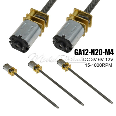 DC 3V 6V 12V 15-1000RPM GA12-N20-M4 DC Geared Motor Electric Motors Wheel Shaft